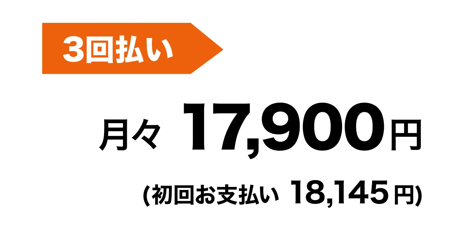 3回払い 月々17,900円