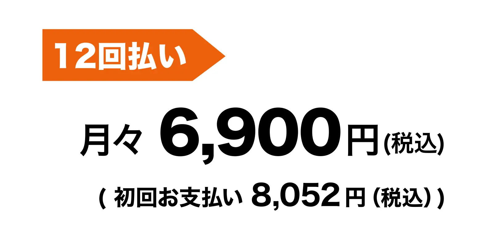 12回払い 月々6,900円